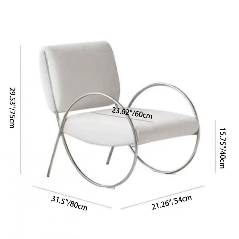 Modern Curved Lambswool Steel Recliner