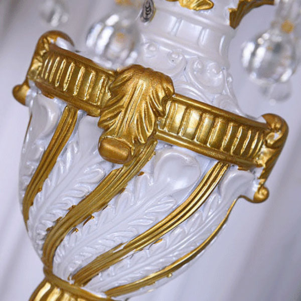 European Luxury  Fabric Lace Resin 1-Light Table Lamp