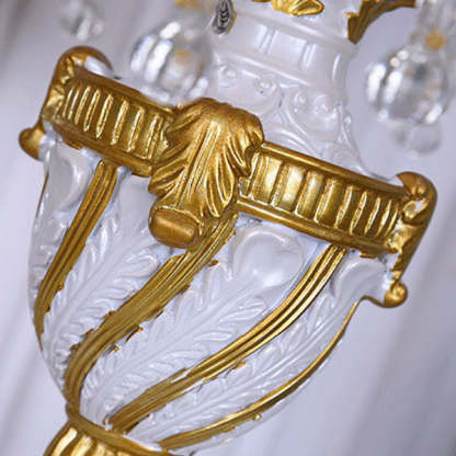 European Luxury  Fabric Lace Resin 1-Light Table Lamp