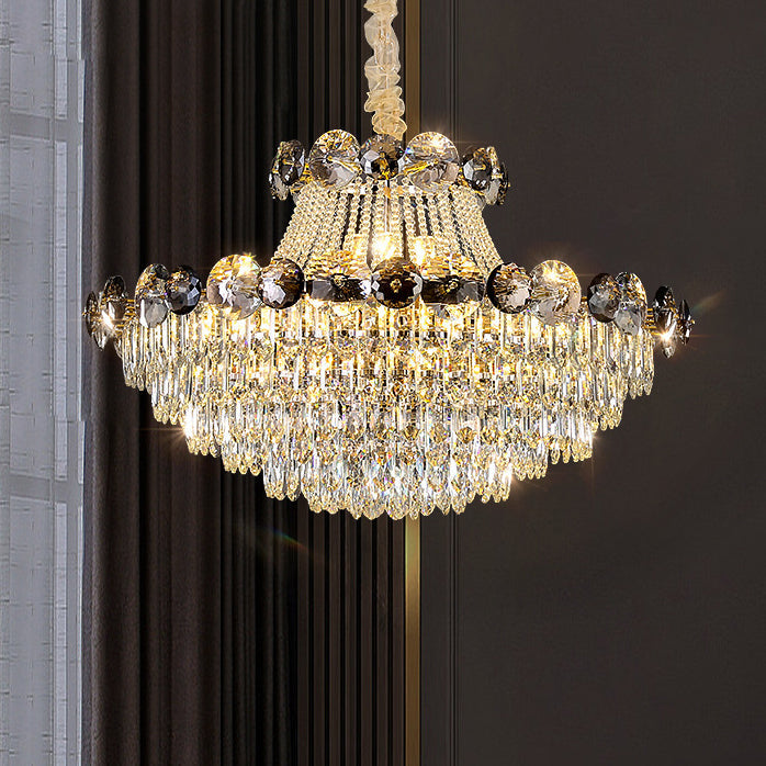 Half Round Ball Crystal Iron Chandelier