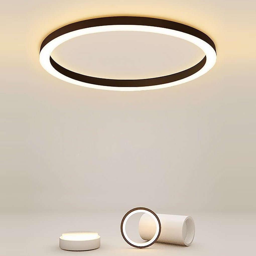 16" Modern Simple Circle Dimmable Flush Mount