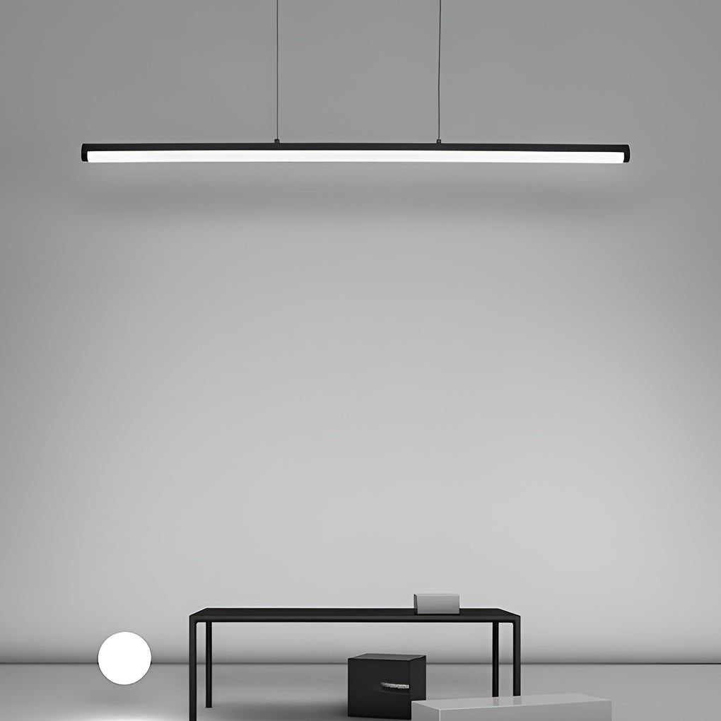 16'' Rectangular Long Matt Black Pendant Light Adjustable Warm White Ceiling Lights-Lighom