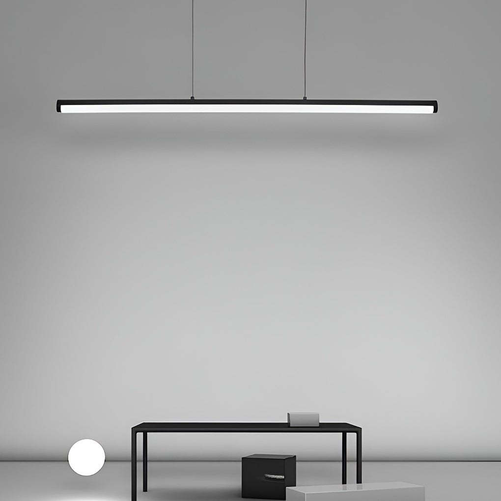 16" Rectangular Matte Black Adjustable Warm White Pendant