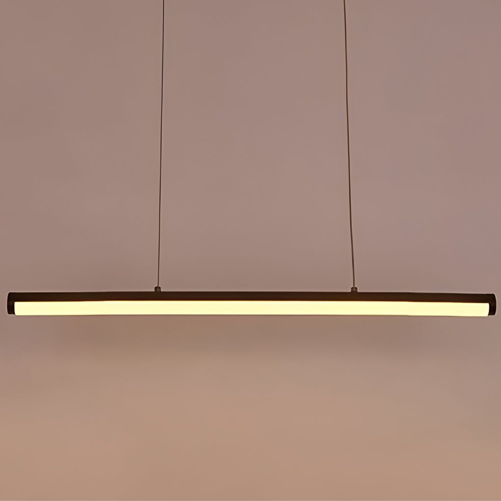 16'' Rectangular Long Matt Black Pendant Light Adjustable Warm White Ceiling Lights-Lighom