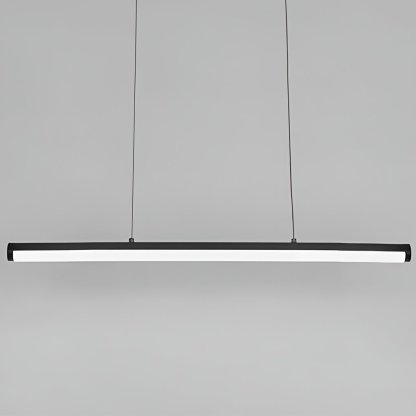 16'' Rectangular Long Matt Black Pendant Light Adjustable Warm White Ceiling Lights-Lighom