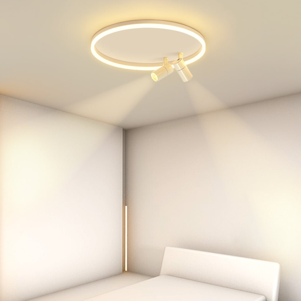 16" Round Dimmable Adjustable Flush Mount — Black / White