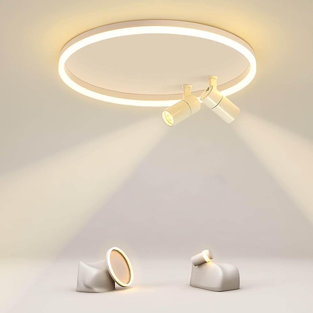 16" Round Dimmable Adjustable Flush Mount — White / Dimmable