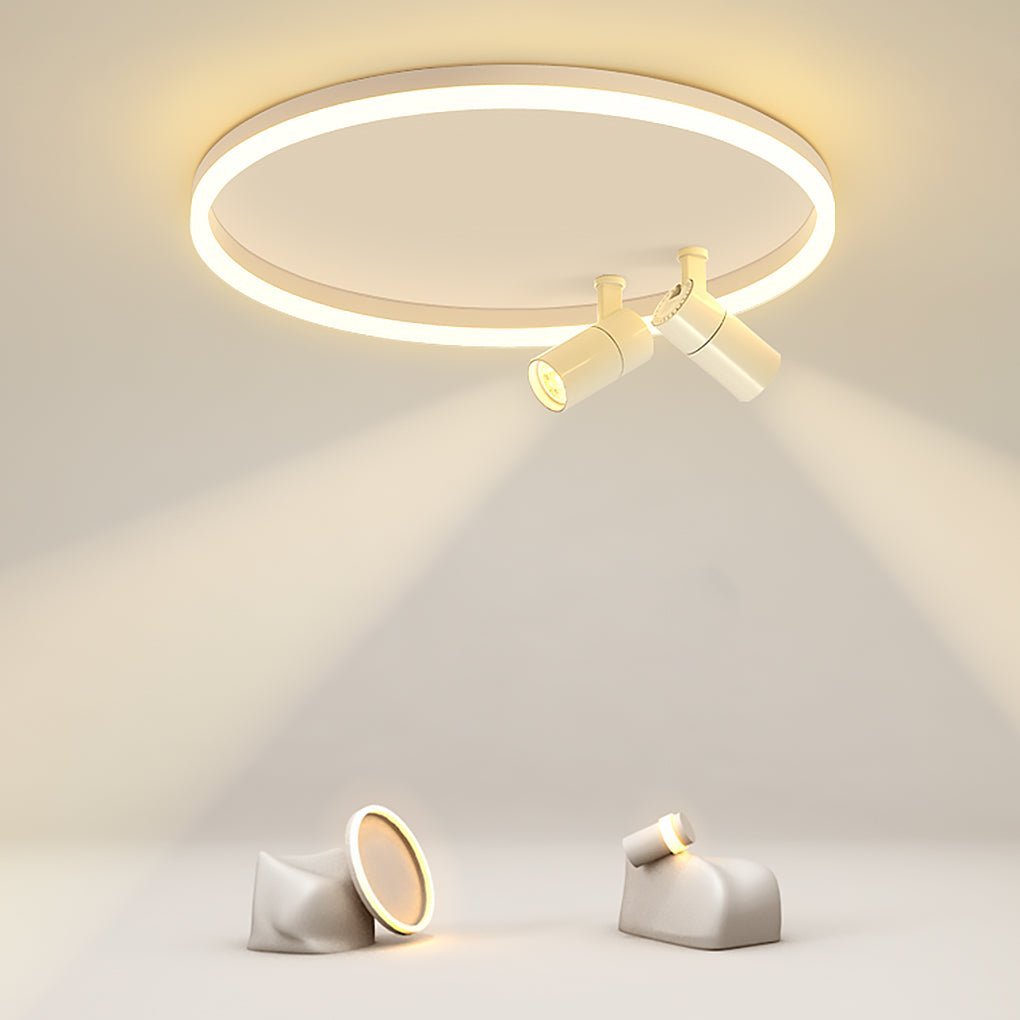 16" Round Dimmable Adjustable Flush Mount — White / Dimmable