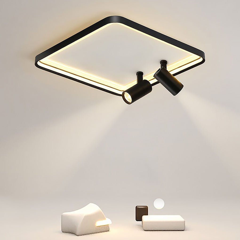 16" Square Dimmable Flush Mount — White / White