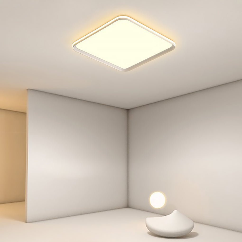 Lighom square synthetic flush mount lighting for bedroom — Warm White (3000K)