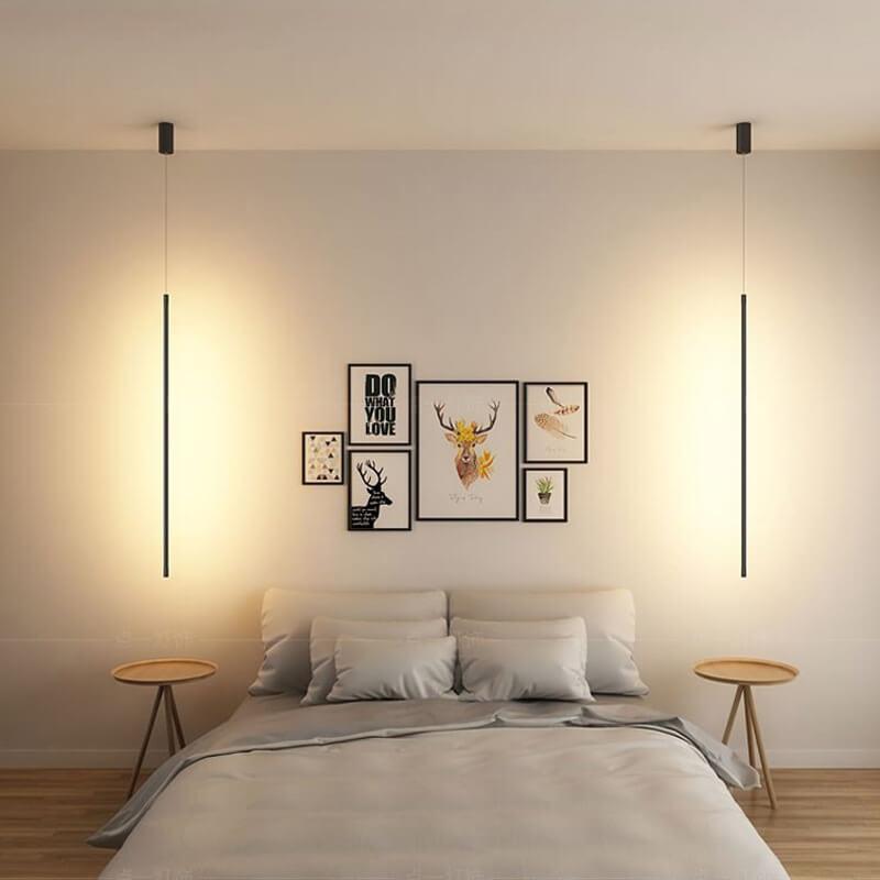 Minimalist Adjustable Long Line LED Pendant Light — Warm Light (3000K) / Black