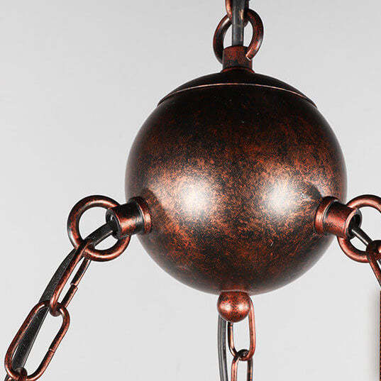Vintage Nautical Metal Lantern Chandelier