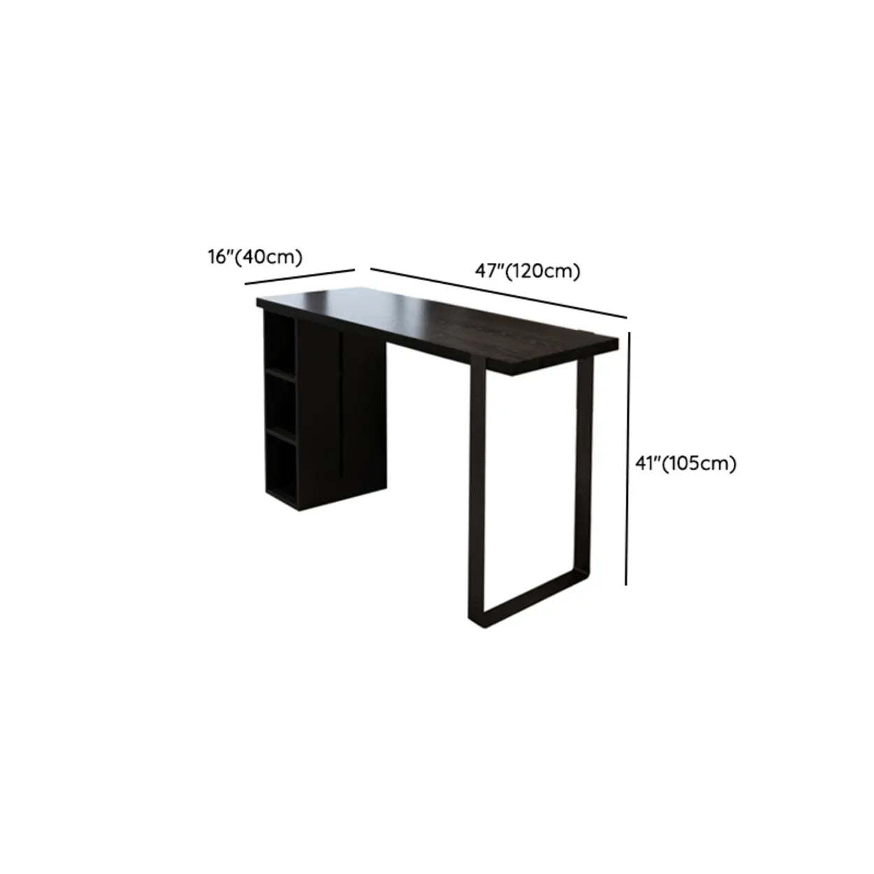 Modern Black Bar Table with Shelves