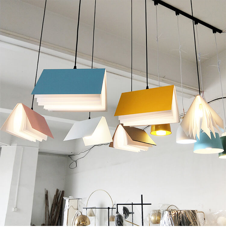 Modern book shade blue pendant lighting — 220V-240V (UK/AU)