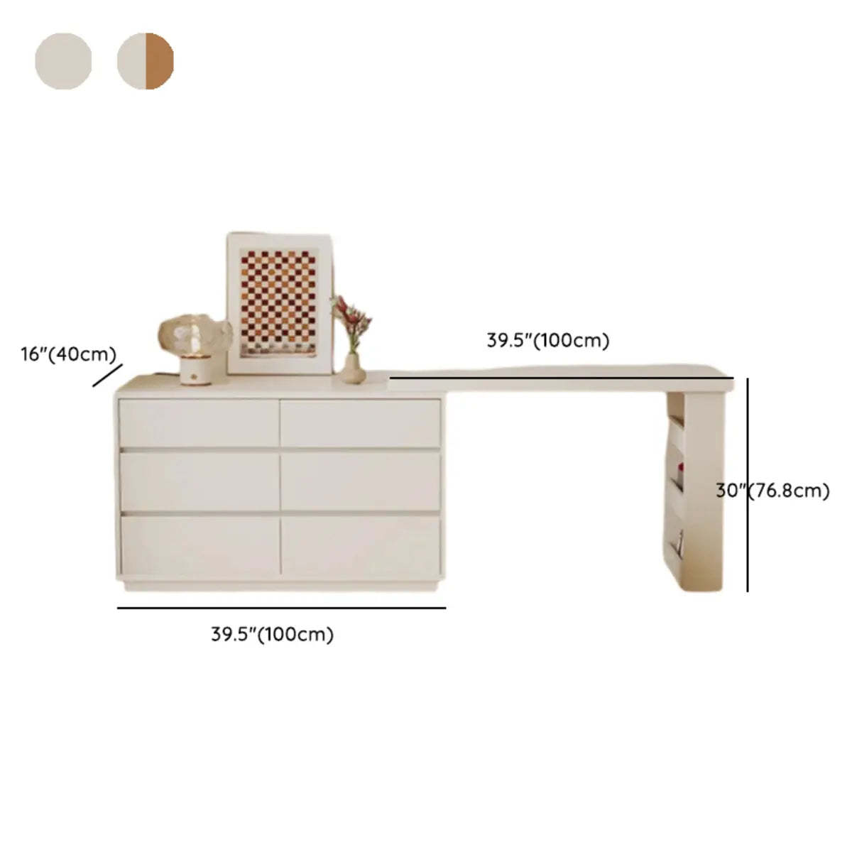 Contemporary White Wood Sliding Vanity