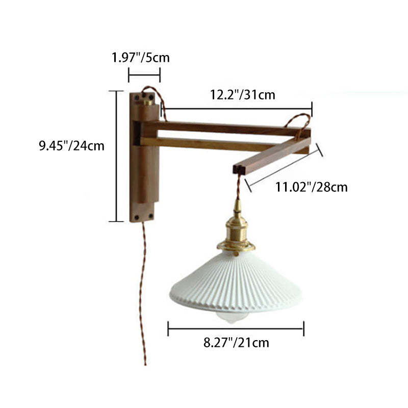 Nordic Milk White Glass Retractable Wall Sconce