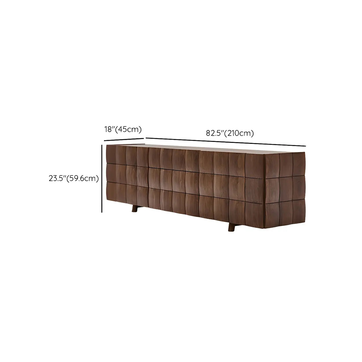 Traditional Brown Walnut Cabinet Shelf TV Stand