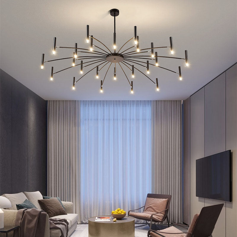 Scandinavian Radioactive Iron Aluminum Chandelier