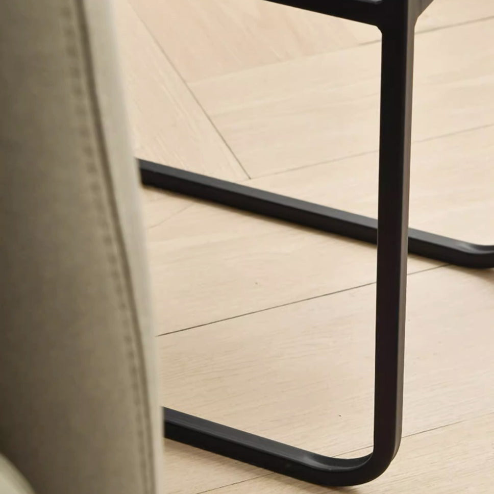 Modern Rectangular Iron 4-Leg Side Table
