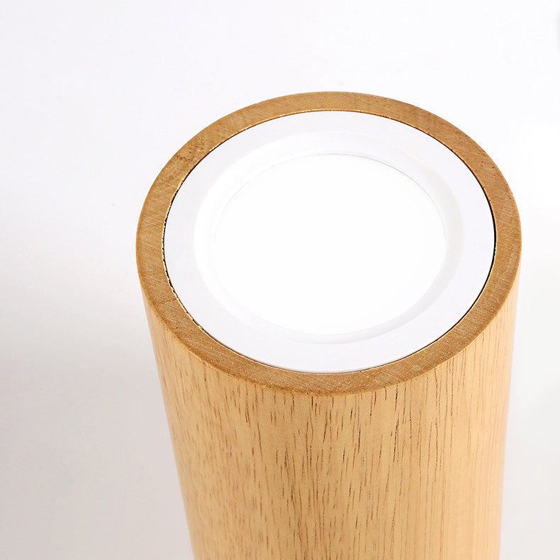 Nordic Wood Tube LED Flush Mount Light