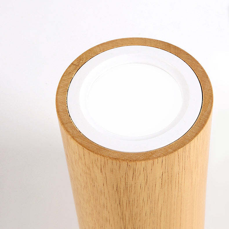 Nordic Wood Tube LED Flush Mount Light