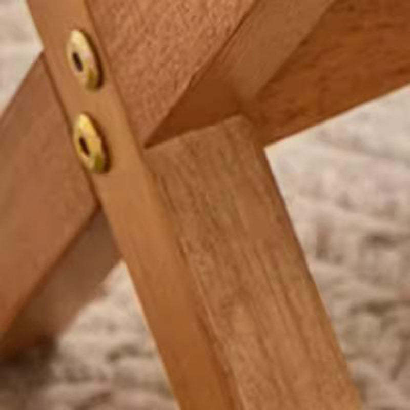 Contemporary Wood Linen X-Leg Footstool