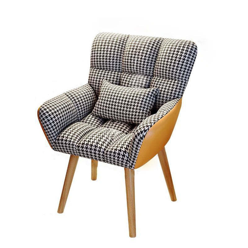 Houndstooth Flannel Tapered Leg Vanity Stool