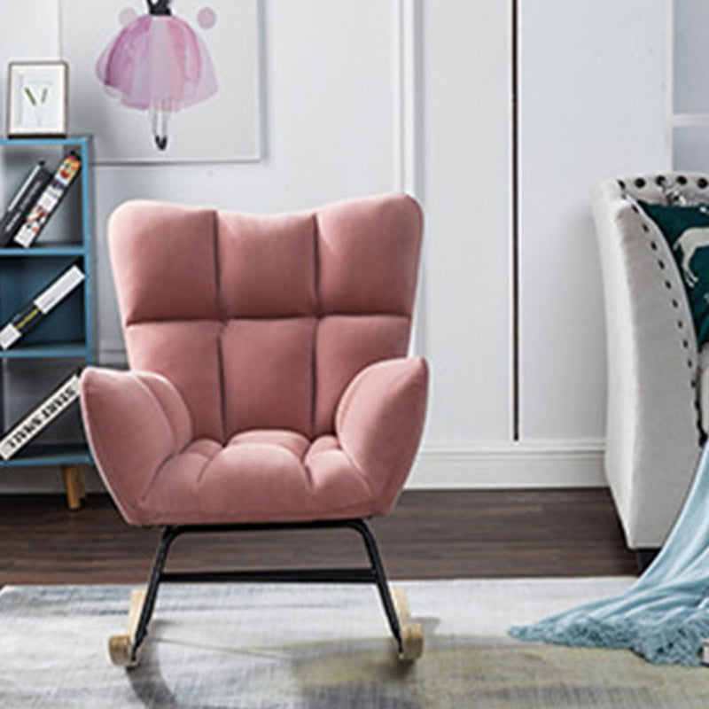 Nordic Patchwork Linen Rocking Chair