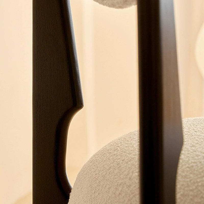Nordic Ash Velvet Metal Crescent Dining Chair