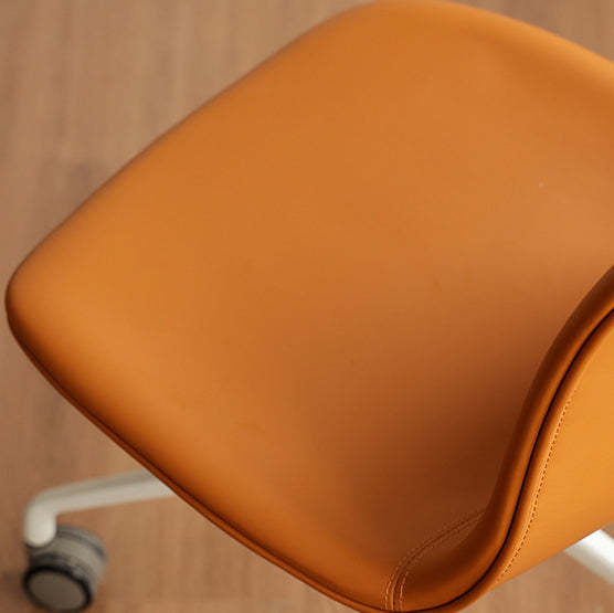Nordic Ergonomic Microfiber Leather Lift Desk Chair — Without Roller / Brown Seat + Black Legs
