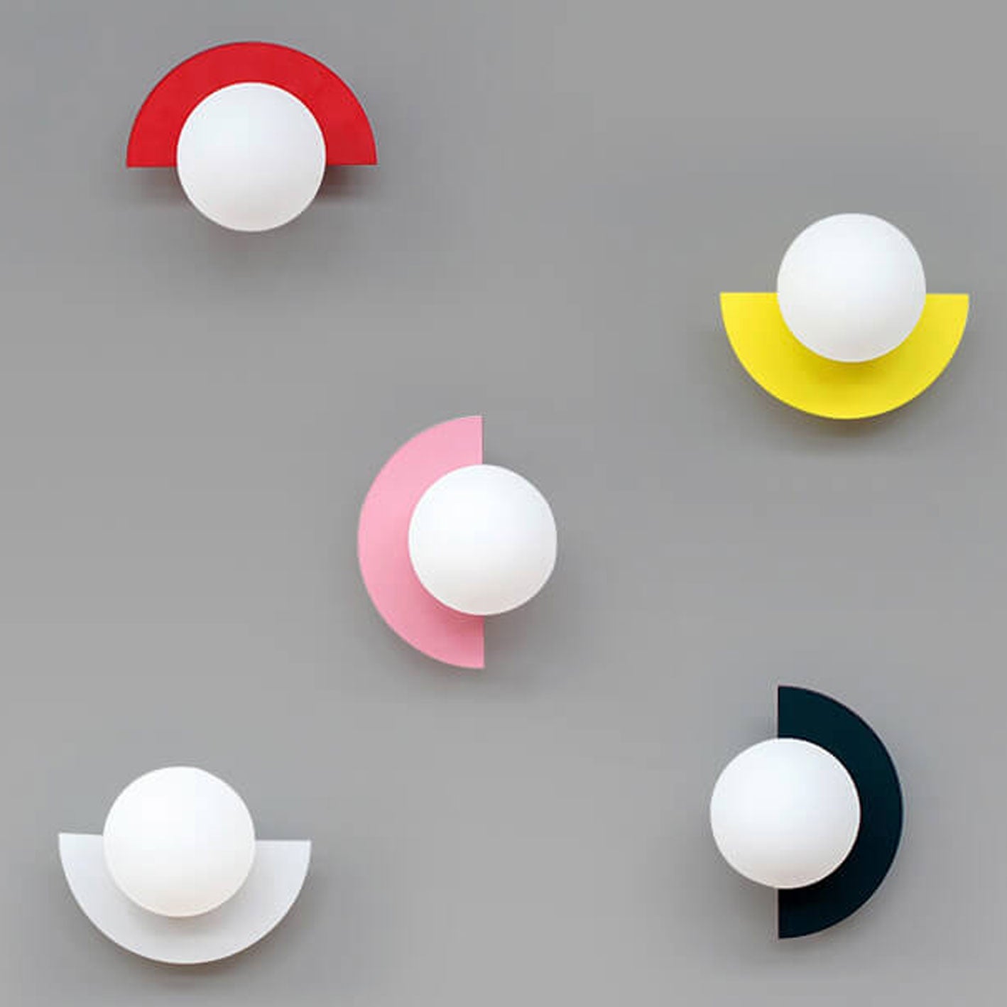 Minimalist Glass Spherical Colorful Semicircle Wall Sconce