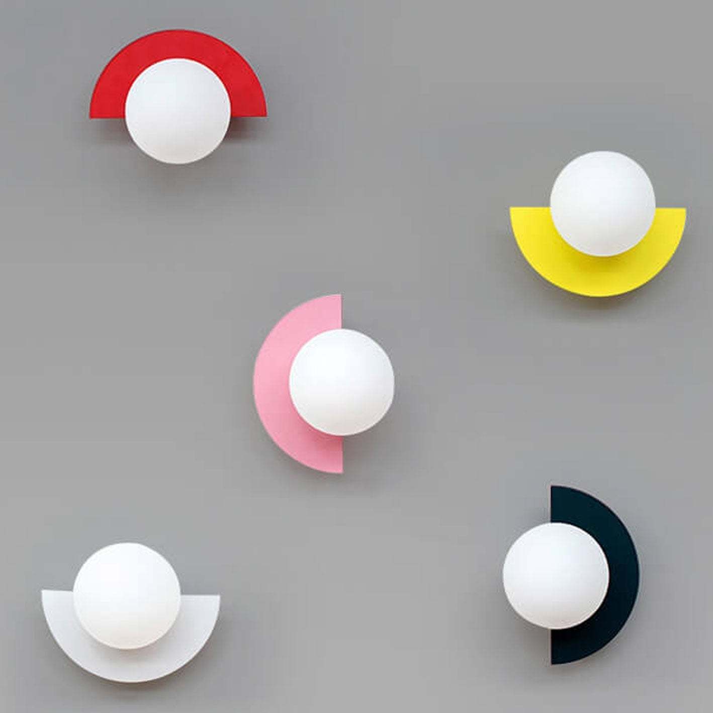 Minimalist Glass Spherical Colorful Semicircle Wall Sconce