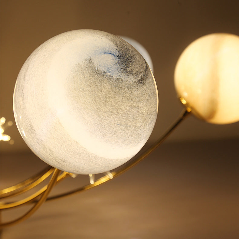 Contemporary Iron Starry Sky Moon Ceiling Light