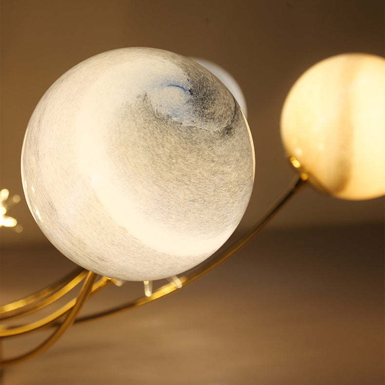 Contemporary Iron Starry Sky Moon Ceiling Light