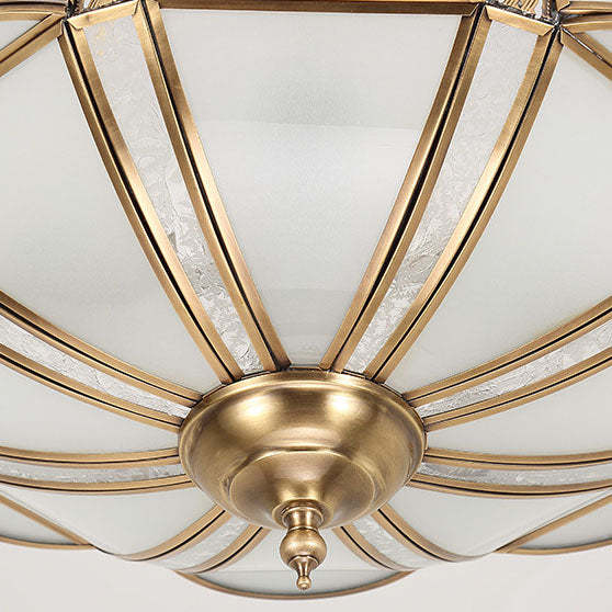 European Floral Copper Glass 3/4/6-Light Flush Mount