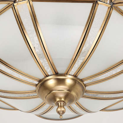 European Floral Copper Glass 3/4/6-Light Flush Mount
