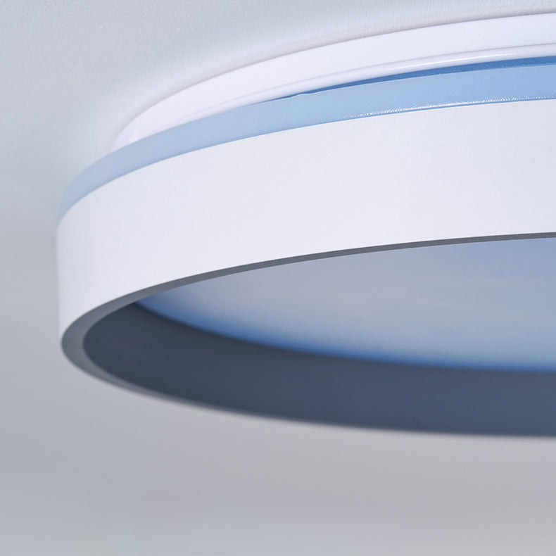 Minimalist Blue Sky Round LED Flush Mount Light