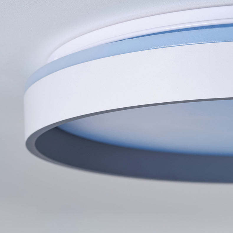 Minimalist Blue Sky Round LED Flush Mount Light