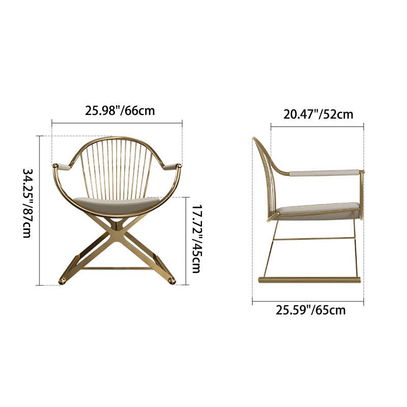 Modern Curved Microfiber Leather Dining Chair