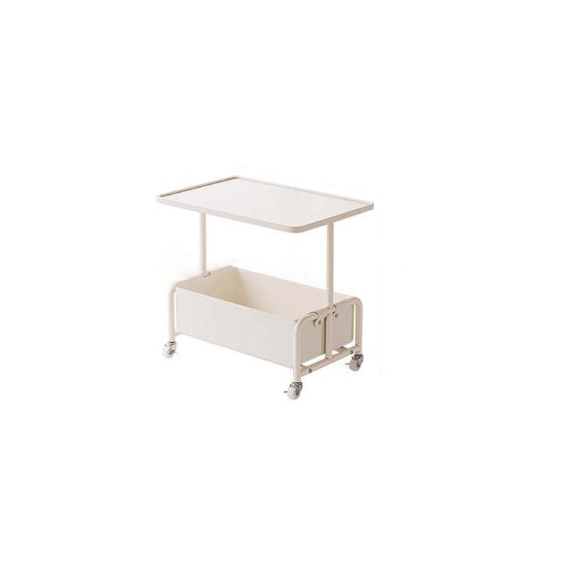 Modern Tray Leather Movable 2-Tier End Table