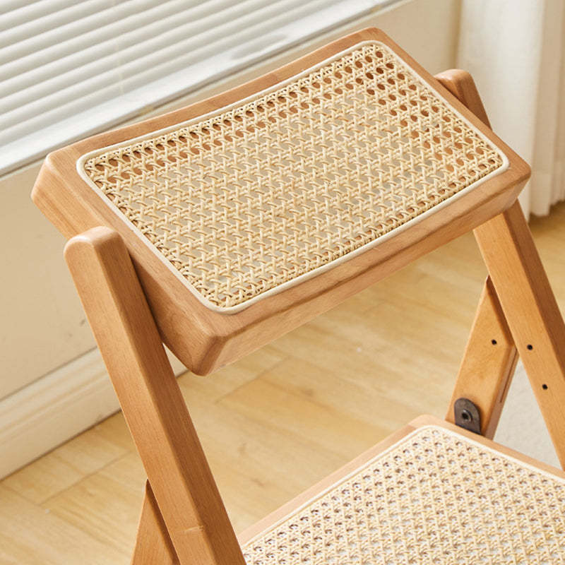Vintage Rattan Rubberwood Dining Chair — B - Upgraded / Cherry Color