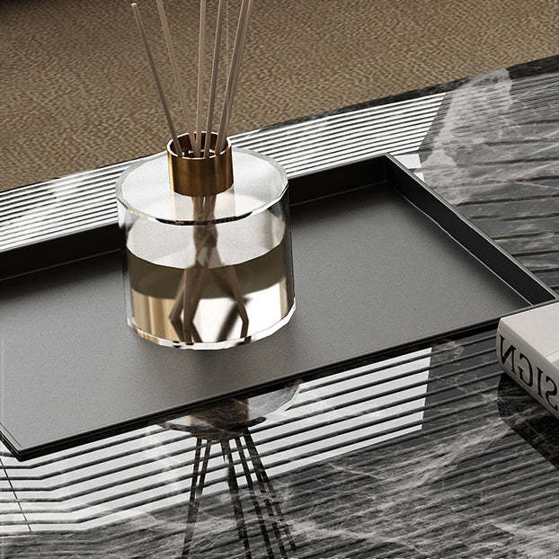 Modern Slate Steel Wood Coffee Table — B