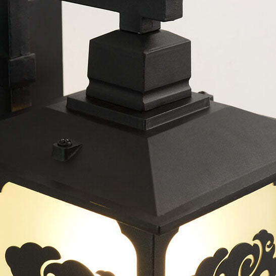 Chinese Rectangle Galvanized Zinc Alloy Wall Sconce — C / 110V-120V For US/CA