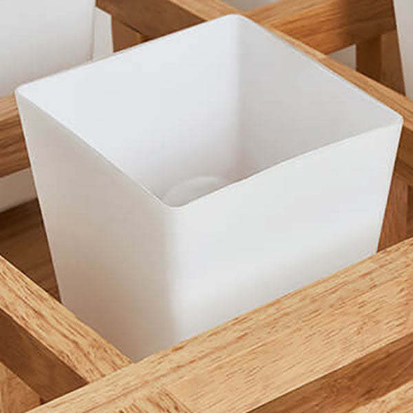 Japanese Wooden Square Flush Ceiling Light