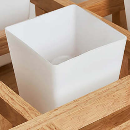 Japanese Wooden Square Flush Ceiling Light