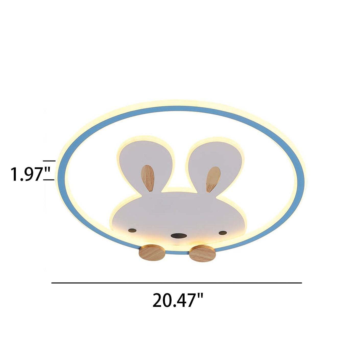 Modern Cartoon Rabbit LED Flush Mount Light