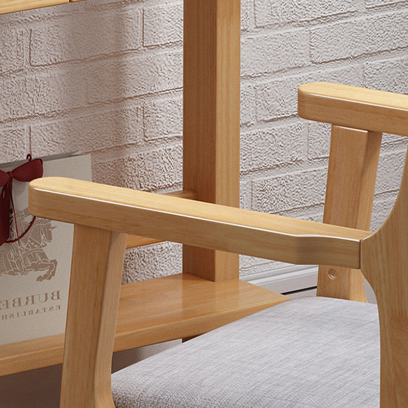 Nordic Rubberwood Desk Chair — Height Adjustable / Pink
