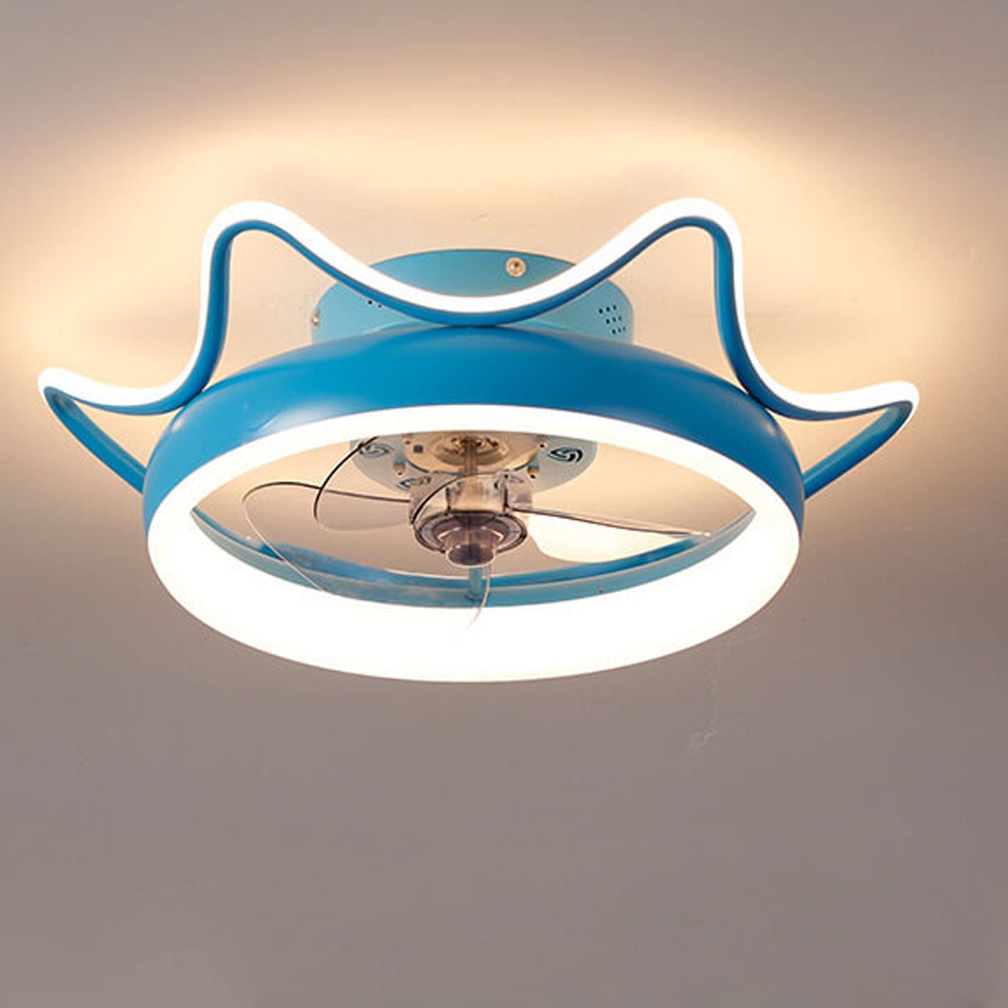 Nordic Round Wrought Iron LED Flush Mount Fan Light