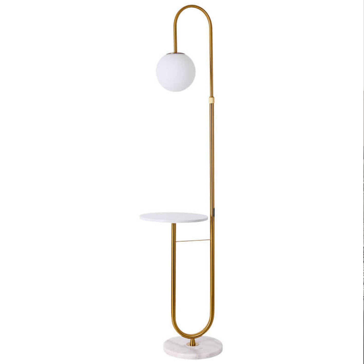 Nordic Iron Marble LED Floor Lamp — 12W 3 Colors Changeable (Warm/Neutral/White) / Black + Iron Table / 110V-120V For US/CA