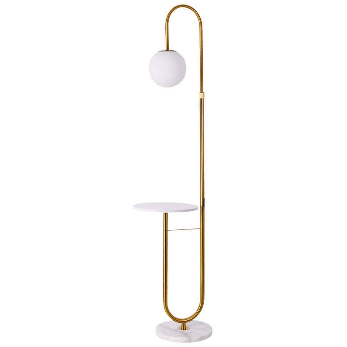 Nordic Iron Marble LED Floor Lamp — 12W 3 Colors Changeable (Warm/Neutral/White) / Black + Iron Table / 110V-120V For US/CA